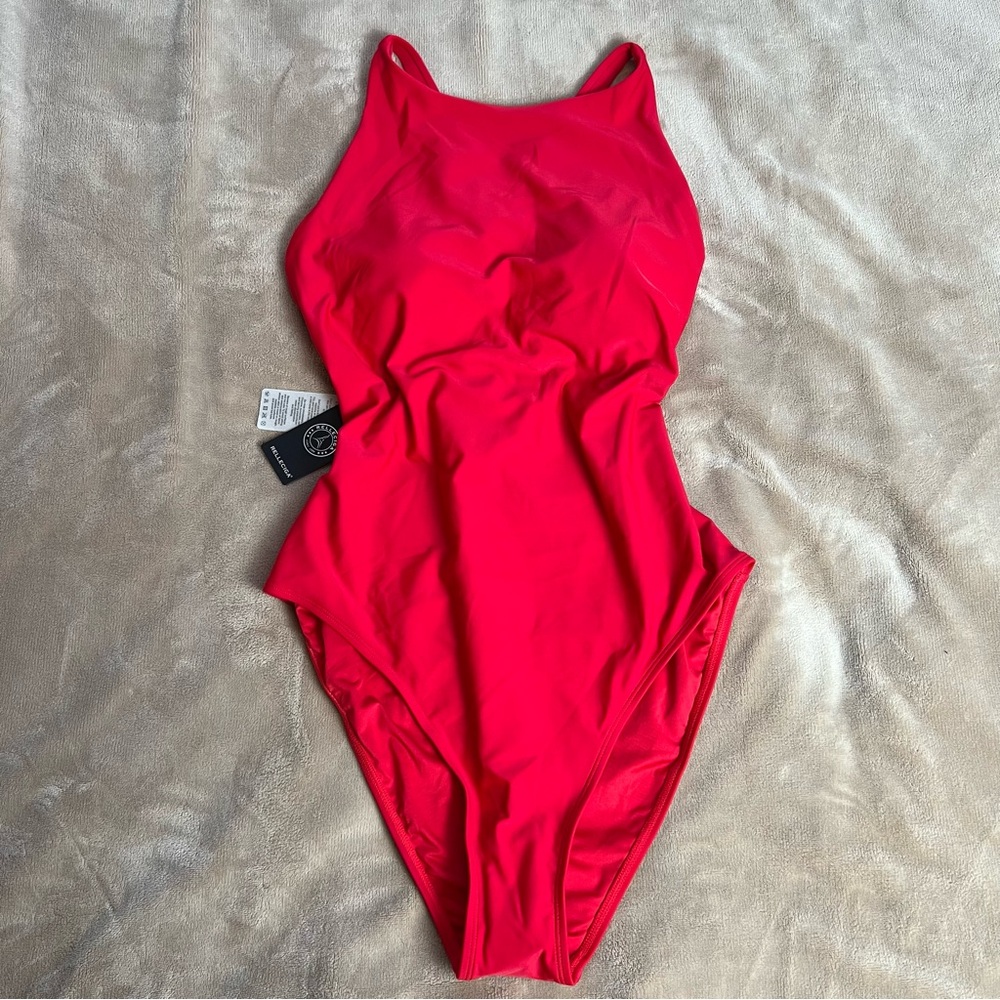 RELLECIGA Bright Red High Cut Scoop Neck One-Piece Swimsuit - Size XL